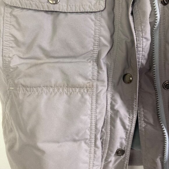 Vintage Eddie Bauer Goose Down Puffer Vest Womens Small Gray Utility Snap Zip - Picture 4 of 14